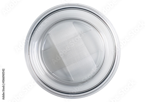 Transparent plastic food tray isolated on a transparent or white background photo