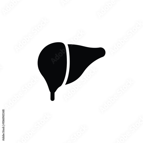 Liver icon. Liver silhouette vector icon isolated on white background. Human liver medical icon. Human liver organ with gallbladder flat vector icon.