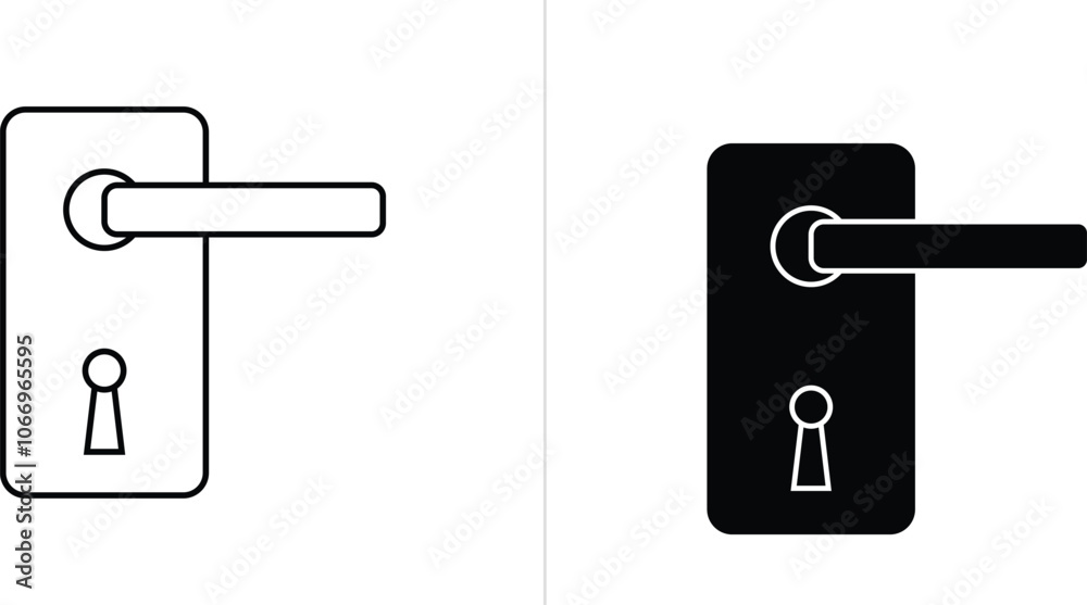 Door handle lined and isolated icon. Editable Stroke. Vector illustration Door handle lined and isolated icon. Editable Stroke. Vector illustration