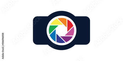 Aperture icon. Camera shutter icon template.