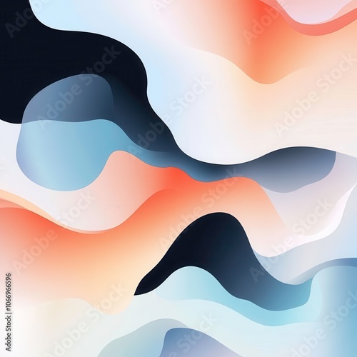 Explore soft pastel waves with bold black contours