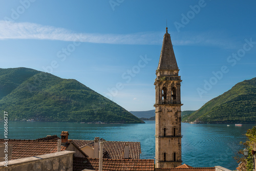 Принти на полотні Bell Tower of the Church of St. Nicholas, Perast, Montenegro