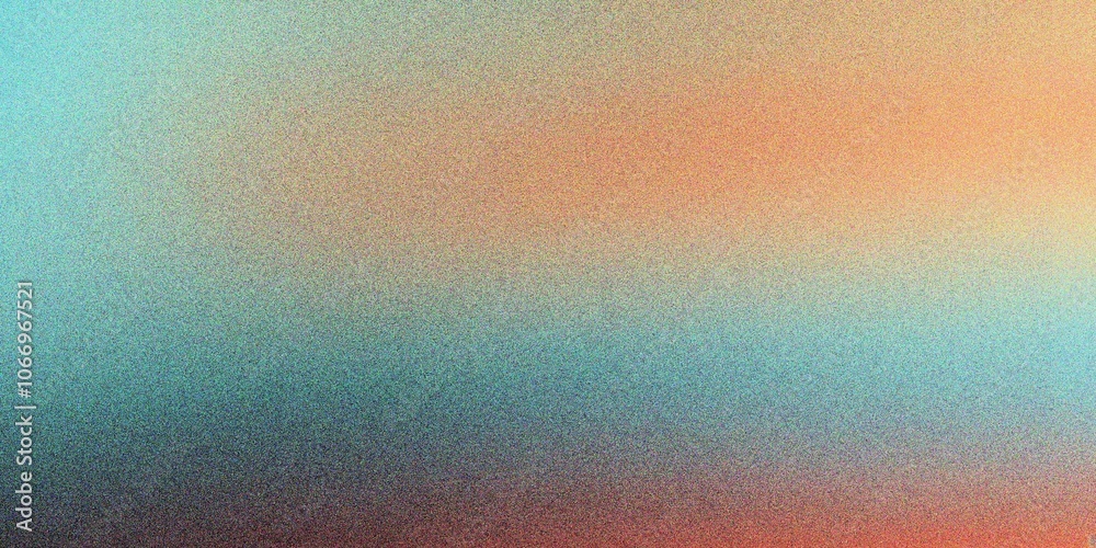 Abstract orange and blue texture gradient background, grainy noise gradient