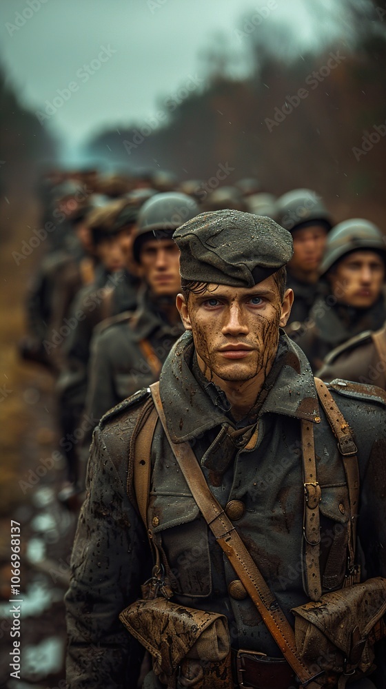 World War Soldier Portrait: A Close-Up Look at Courage and Determination World War Soldier Portrait: A Close-Up Look at Courage and Determination