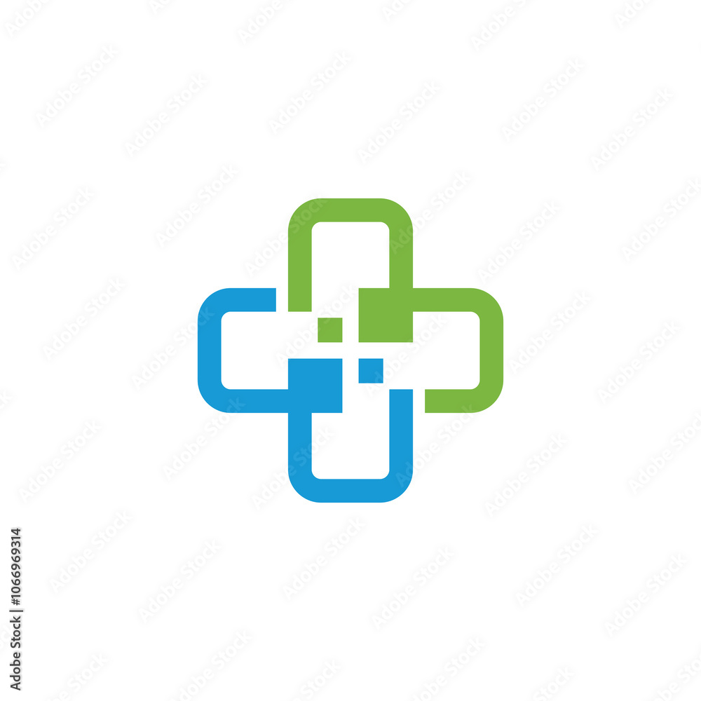 Health Cross Pixel Symbol Logo design vector template Health Cross Pixel Symbol Logo design vector template