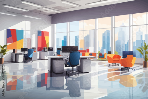 wpap art of corporate office  illustration AI generated image