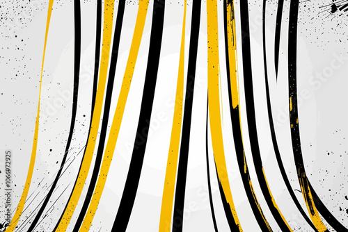 yellow black stripes grunge background background AI generated image