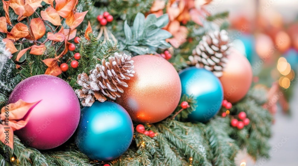 Christmas tree with vibrant bold colors Christmas tree with vibrant bold colors