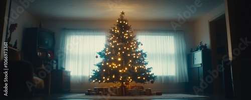 Christmas tree with whimsical American ornaments candy canes