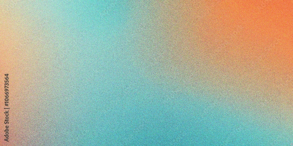 Abstract orange and blue texture gradient background, grainy noise gradient