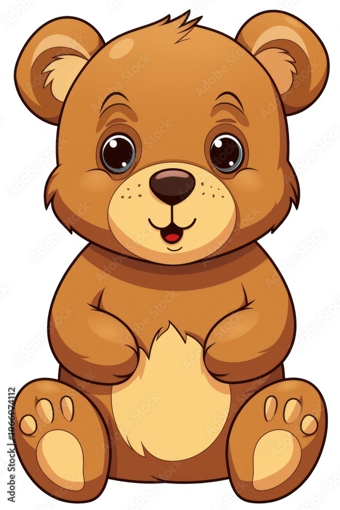 Fototapeta premium Bear cartoon mammal cute.