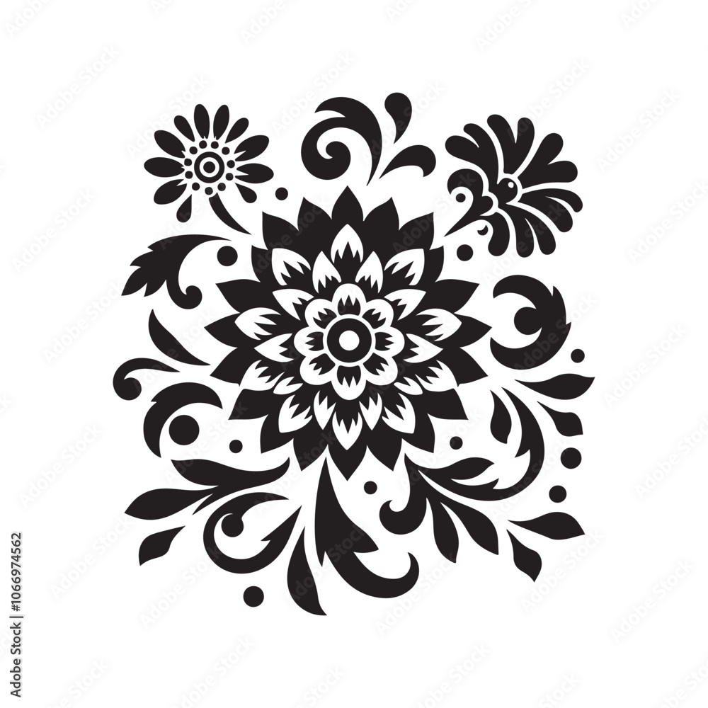 Elegant Floral Silhouette Vector Illustrations for Timeless Designs Elegant Floral Silhouette Vector Illustrations for Timeless Designs
