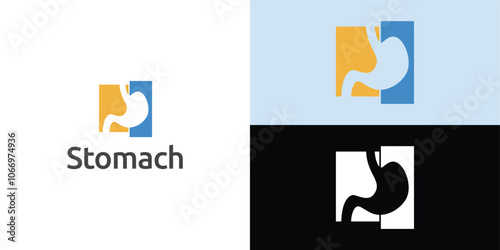 stomach logo. Simple vector logo design for medical human health.