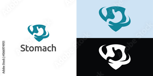 stomach logo. Simple vector logo design for medical human health.