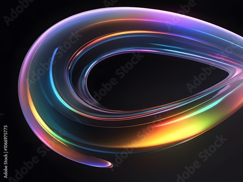 abstract colorful holographic curve glass effect background image