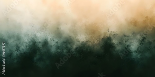 A serene and abstract background featuring soft gradients of warm orange and deep green hues, creating a tranquil atmosphere ideal for artistic projects.