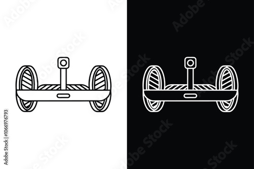 Simple vector icon hoverboard. Hoverboard Icon on White Background Vector Art Illustration on white background.