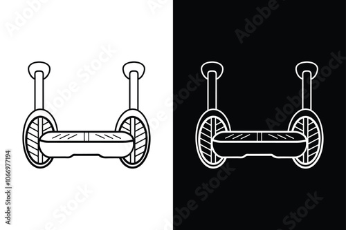 Simple vector icon hoverboard. Hoverboard Icon on White Background Vector Art Illustration on white background.