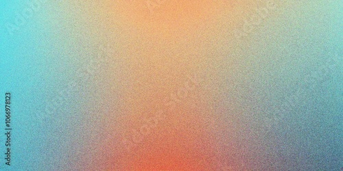 Abstract orange and blue texture gradient background, grainy noise gradient