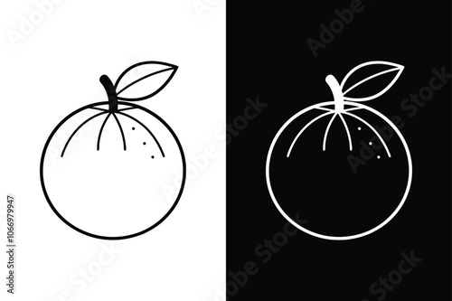 Orange fruit icon  on White Background Vector Art Illustration on white background.