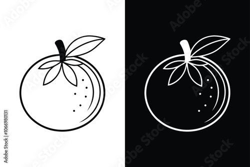 Orange fruit icon  on White Background Vector Art Illustration on white background.