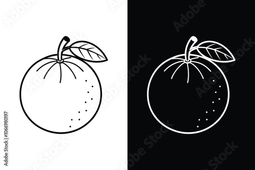 Orange fruit icon  on White Background Vector Art Illustration on white background.