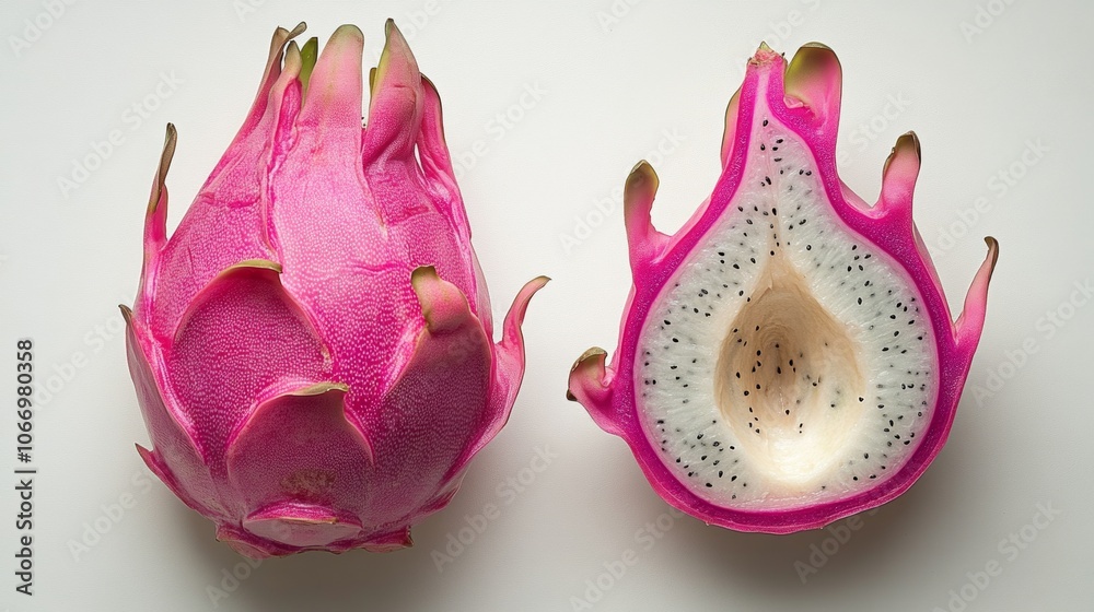 Fresh Pink Dragon Fruit Exotic Tropical Fruit Healthy Food Vitamin Rich Delicious Sweet Pitaya Cut Fresh Pink Dragon Fruit Exotic Tropical Fruit Healthy Food Vitamin Rich Delicious Sweet Pitaya Cut