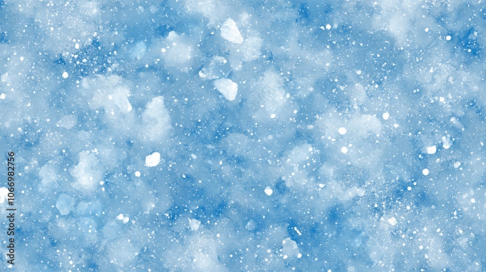 Fototapeta premium Snowy blue texture background. Soft watercolor-style snow effect perfect for winter or holiday-themed projects.
