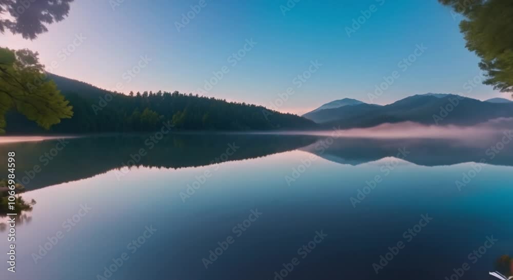 Dawn Reflections on a Pristine Lake Dawn Reflections on a Pristine Lake