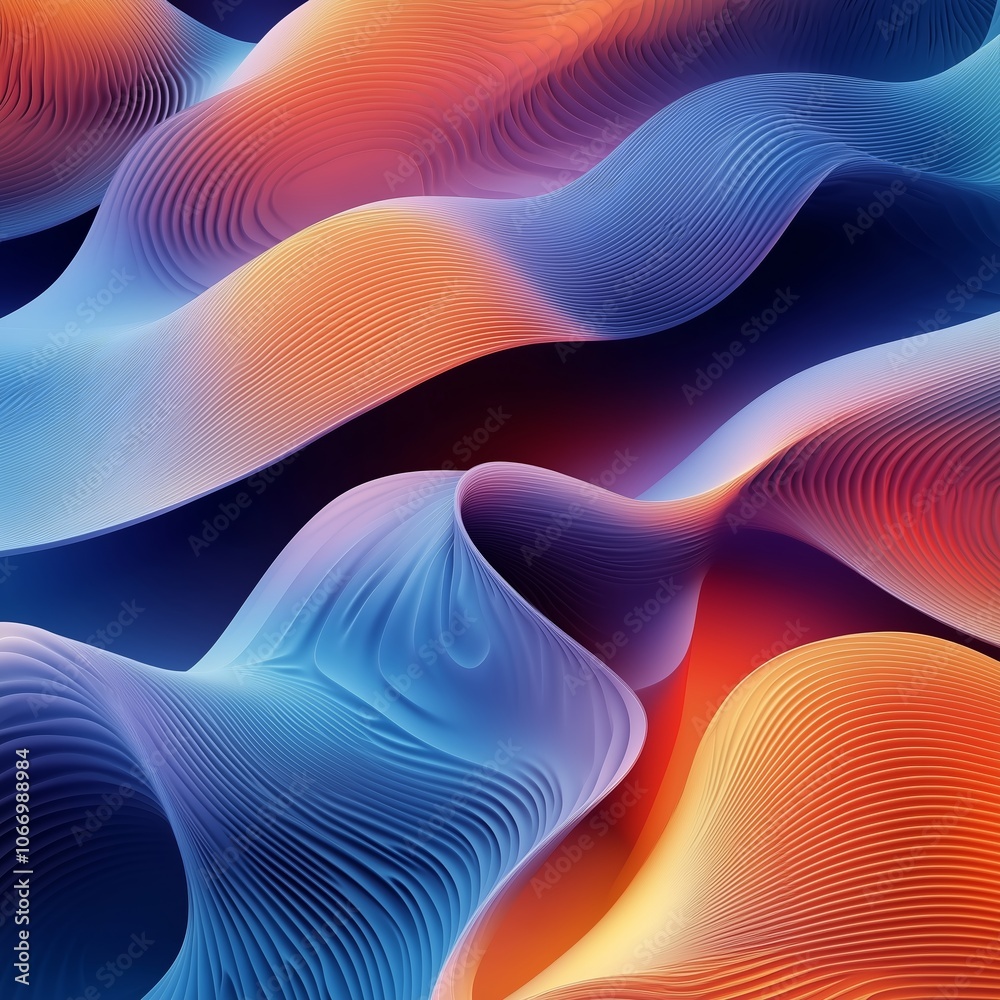 Colorful abstract waves create a dynamic visual experience with flowing patterns and gradients in vibrant hues