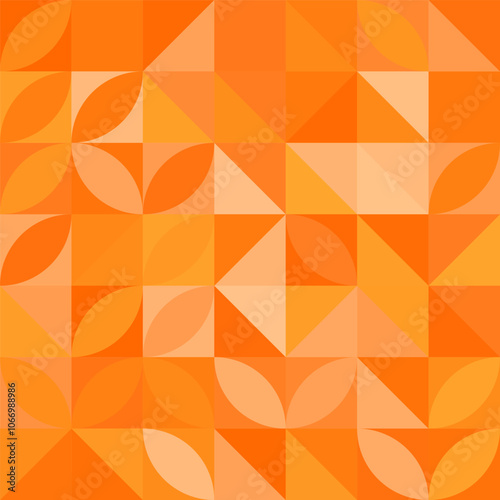 Geometric abstract seamless pattern with simple elements of geometry. Bauhaus constructive style tiles.