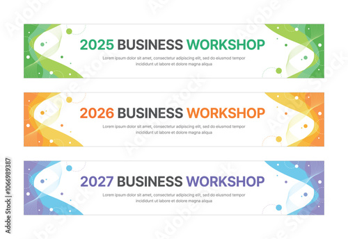 Set of business banner design templates in modern, abstract pattern style for schools, companies, workshops, events and presentations. Layout design template for banner, flyer, brochure, panel etc.