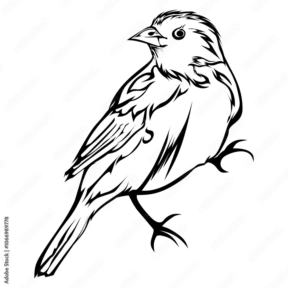 Fototapeta premium Little bird silhouette. Perfect for stickers, icons, logos and elements or advertising ornaments