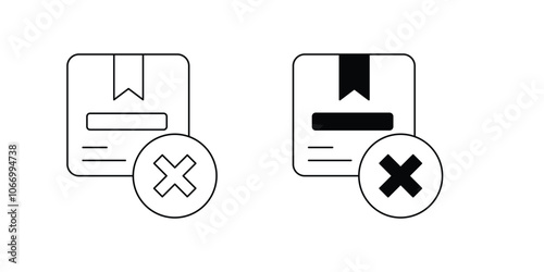 cancel set icon with white background vector stock illustration