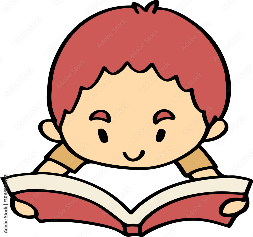illustration of child enjoy reading a book. illustration of child enjoy reading a book.
