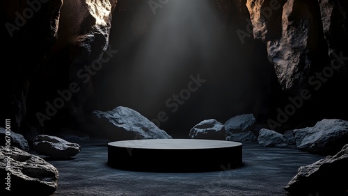 Black Cave Spotlight Minimalist Stand
