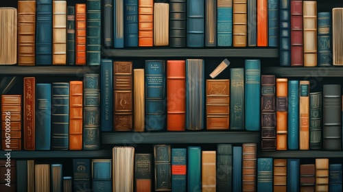 Background from bookshelves. The concept of reading as a hobby.