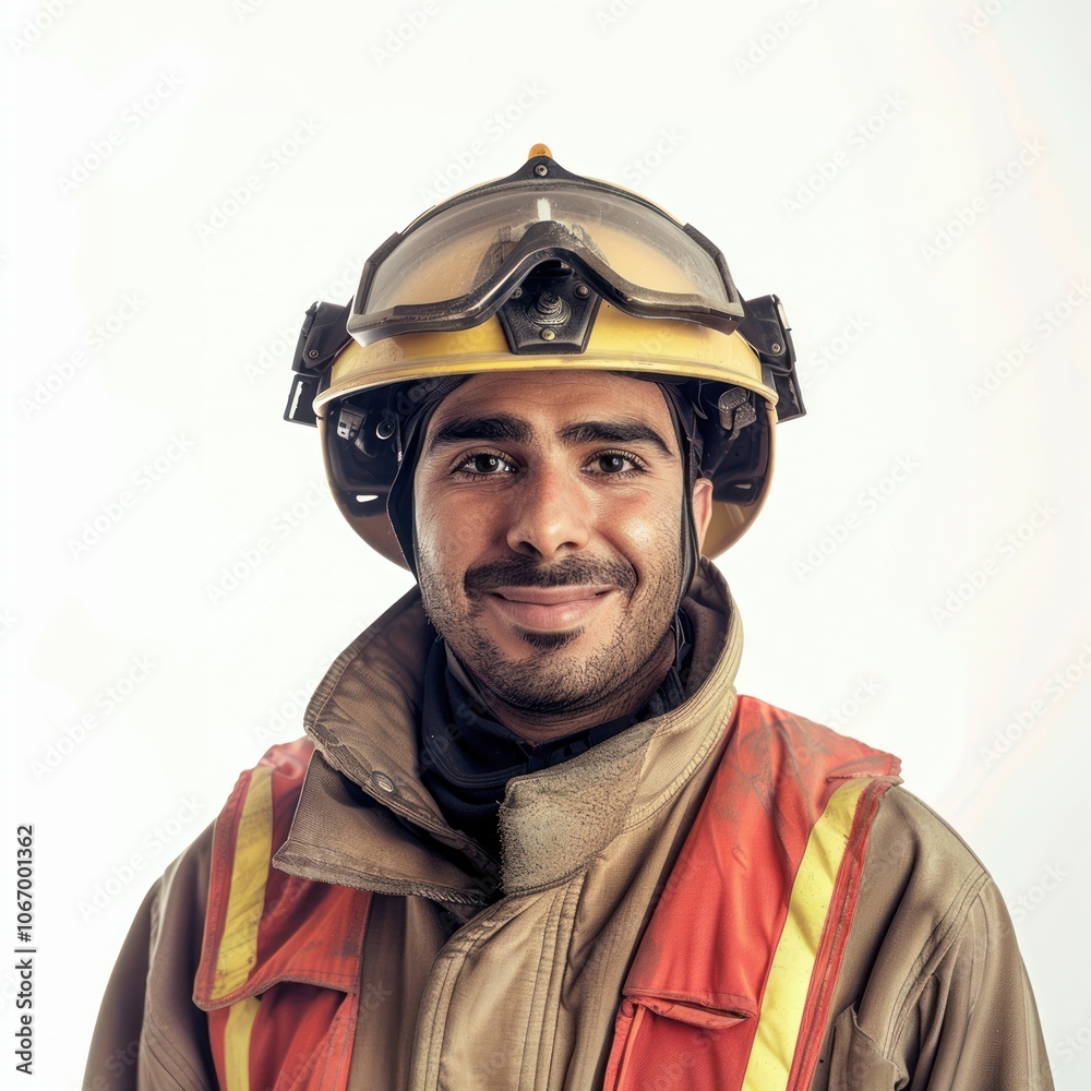 Qatari firefighter smile clothing fireman apparel.