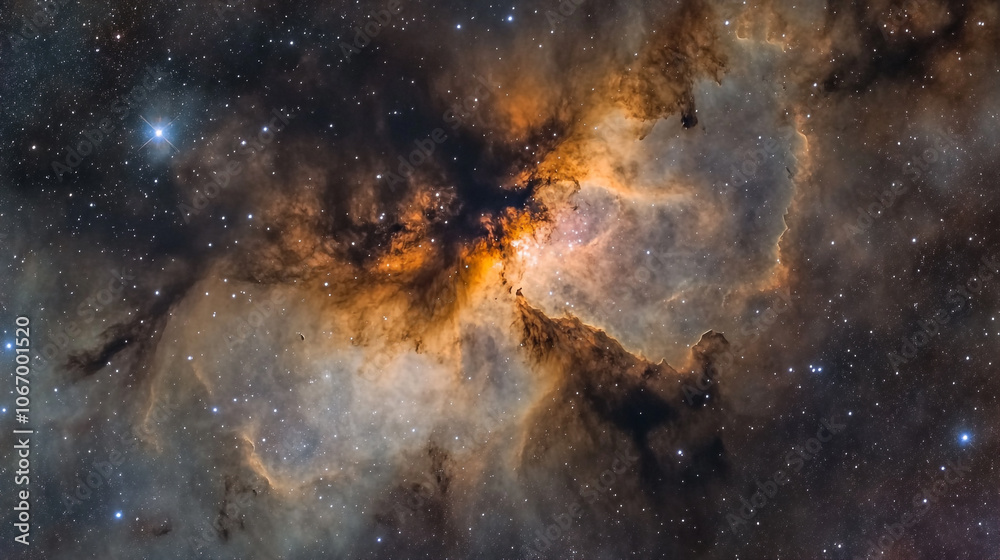 Stunning view of the Carina Nebula showcasing vibrant colors and star formations in deep space