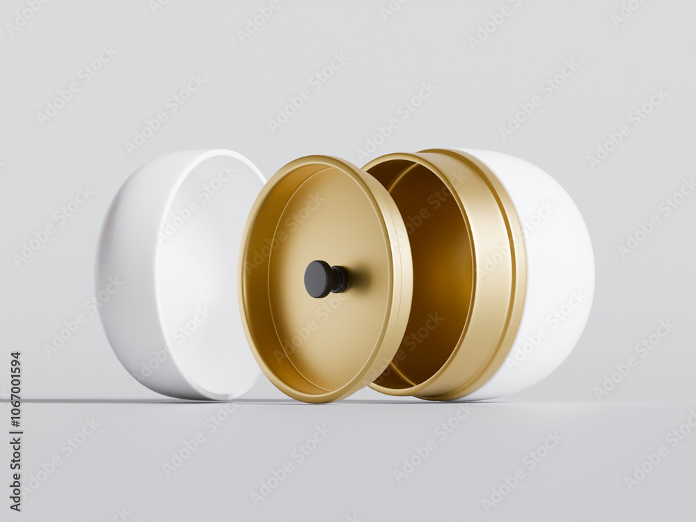 Mini Tea Storage Containers Tea Tins Coffee Tins Food Herb Candy Chocolate Sugar Spices white color on gray background Mini Tea Storage Containers Tea Tins Coffee Tins Food Herb Candy Chocolate Sugar Spices white color on gray background