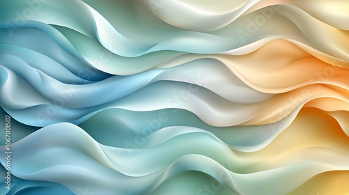 Abstract wavy background in blue, green and yellow colors.