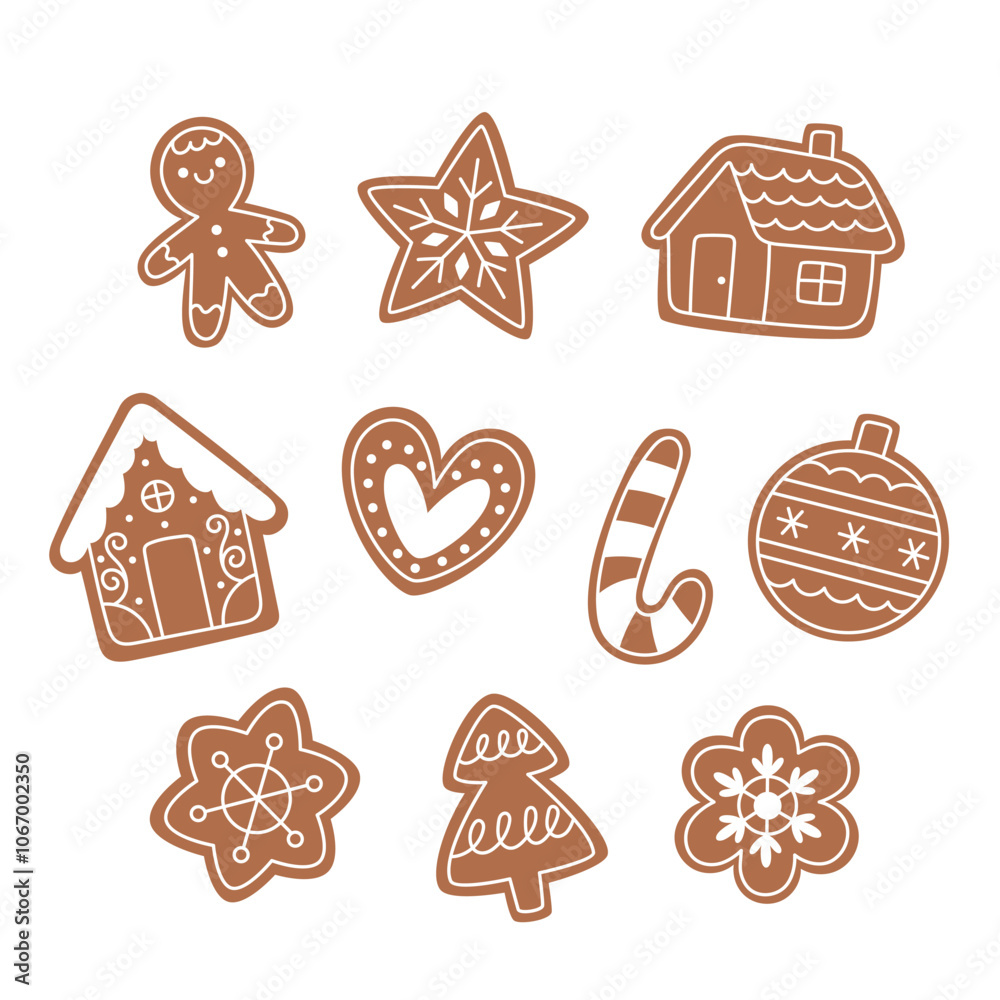 Set of Christmas gingerbread cookies Set of Christmas gingerbread cookies