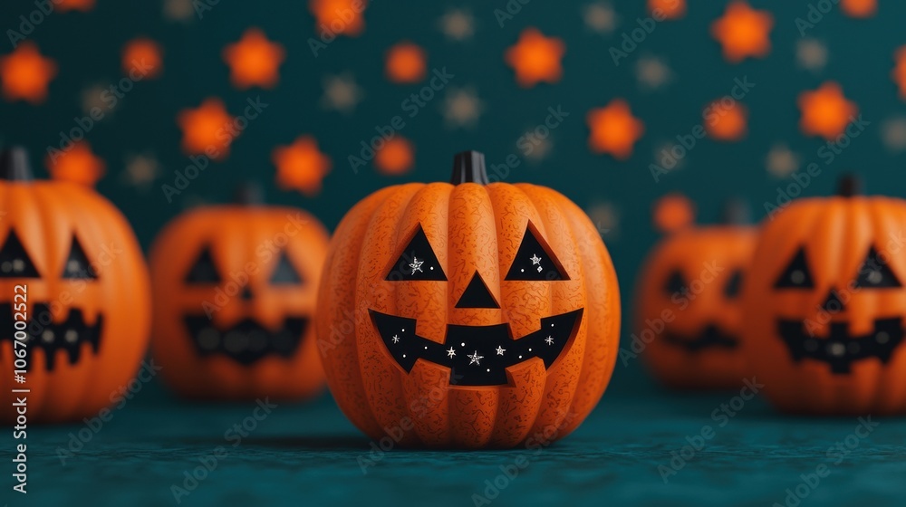 Celestial Beings with Starry Auras in Halloween Theme Celestial Beings with Starry Auras in Halloween Theme