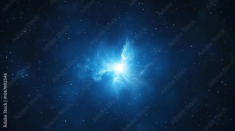 A stunning cosmic nebula glowing brightly in the vast expanse of outer space