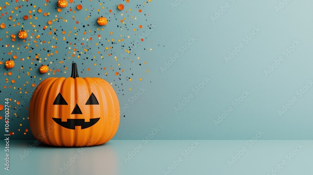 Glowing Pumpkin Celebration with Cosmic Elements