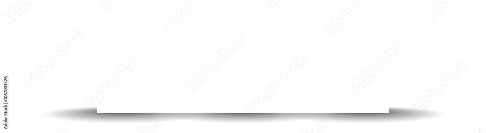 White paper rectangle and shadow, banners, icon, label