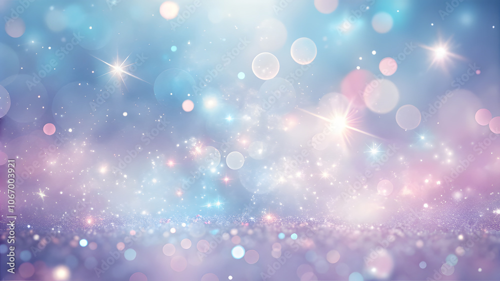 Obraz premium Misty Pink Background with Blue-Purple Shadows and Sparkling Specks. Perfect for: Valentine's Day, weddings, baby showers