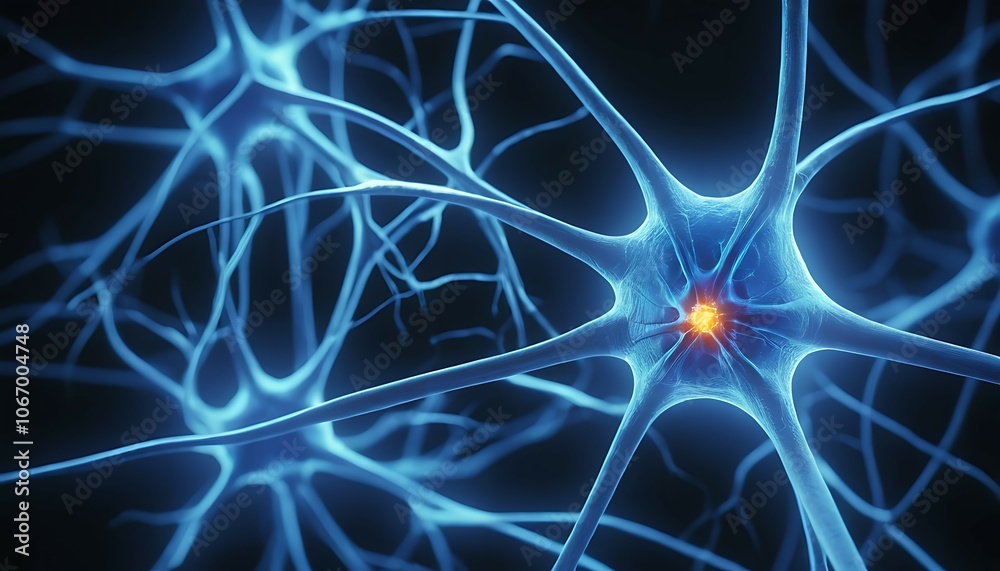 Blue Neurons: The Essence of Brain Activity, Ai generated Images Blue Neurons: The Essence of Brain Activity, Ai generated Images