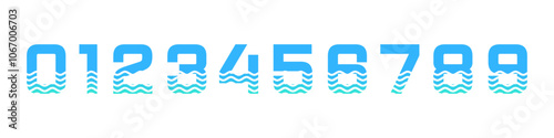 collection of logo designs for numbers 1 to 10 numbers with water pattern style. abstract number design vector illustration