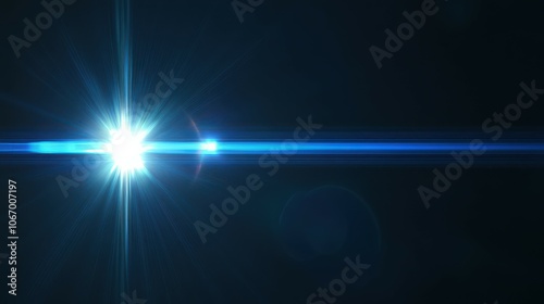 Blue light flare - flash light streak ray